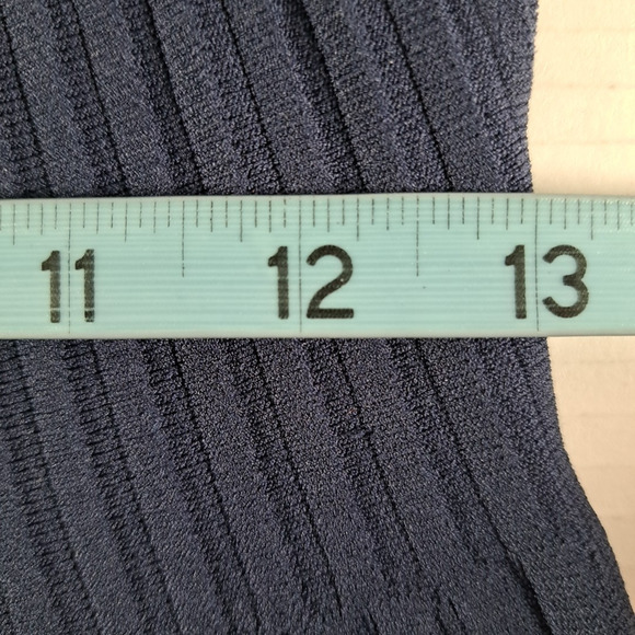 Jason Wu Collection Dress Womens S Navy Blue Ribbed Pleated Half Sleeve Pullover - Picture 14 of 16